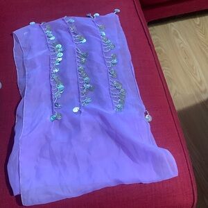 Child’s length wrap w fake silver coins.